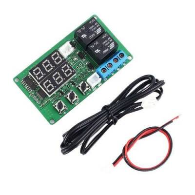 5V 2 Channel Relay Output Digital Thermostat - Red/Red - 2