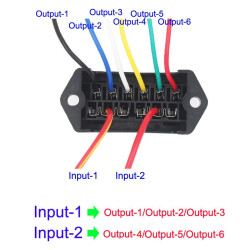 6 Channel Auto Blade Fuse Box - Wired - 3