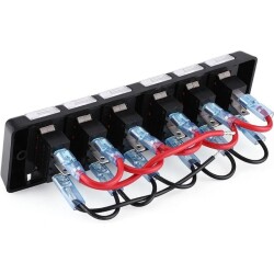 6-pin ON-OFF Red Light Switch Switch Panel 12V 16A - 3