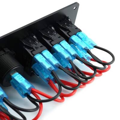 6-Plane ON-OFF Illuminated Switch Switch Panel with 12V-24V Voltage Indicator - 5