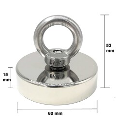 60mm Fishing Magnet - Neodymium Pot Magnet 