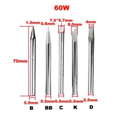 60W BB Type Soldering Iron Tip - Silver - 2