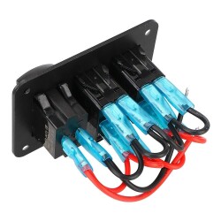 6'lı ON-OFF Işıklı Anahtar Switch Panel 2x5V USB ve Voltaj Göstergeli - 2