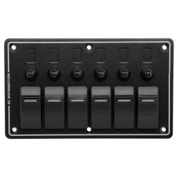 6'lı ON-OFF Kırmızı Işıklı Anahtar Switch Panel - Aşırı Akım Korumalı - 1