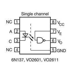 6N137 SOIC-8 Digital Output Optocoupler IC - 2