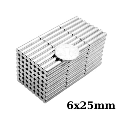 6x25mm Neodyum Güçlü Mıknatıs - Neodim Magnet - 1