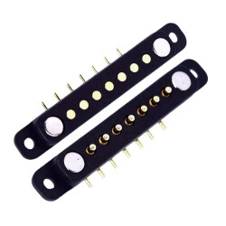 7-Pin 2.54mm 90C Pogo Pin Magnetic Connector Set - With Ear 