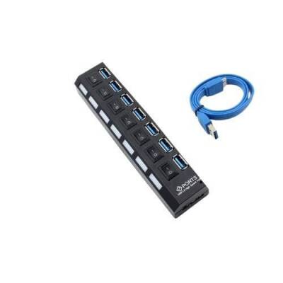 7 Port USB 3.0 Multiplexer with On Off Switch - 1