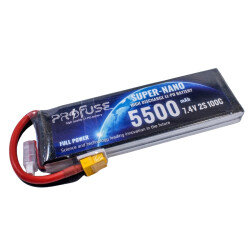 7,4V 2S 5500mAh 100C Lipo Batarya 