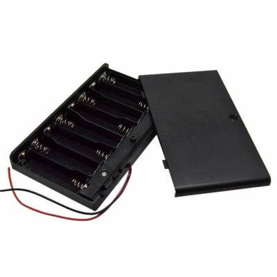 8 AA Battery Holders - With Cover and Key - 1