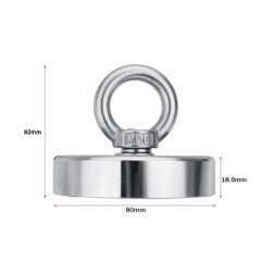 80mm Fishing Magnet - Neodymium Pot Magnet 