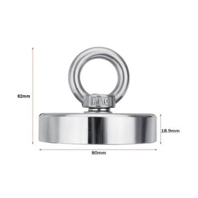 80mm Fishing Magnet - Neodymium Pot Magnet - 1