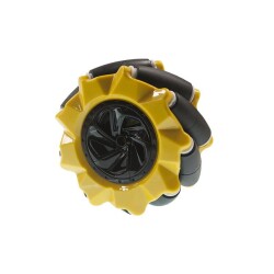 80mm Yellow Omni Mecanum Wheel - Left 