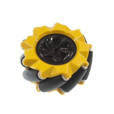 80mm Yellow Omni Mecanum Wheel - Left - 2