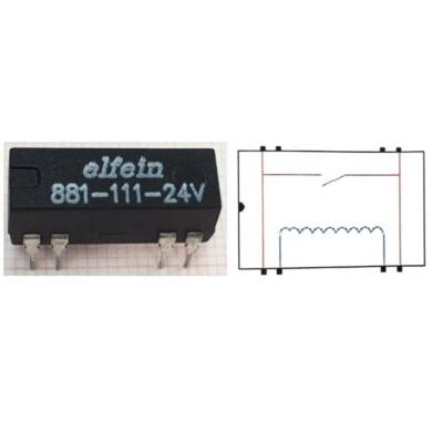 881-111 24V Reed Relay Single Contact N/O 24VDC 0.5A - 2