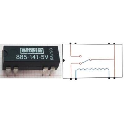 885-141-5V Reed Relay Single Contact C/O 5VDC 0.25A - 2