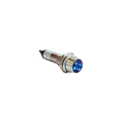 8mm 12V Metal Signal Lamp - Blue - 1