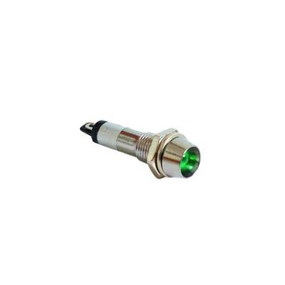 8mm 12V Metal Signal Lamp - Green - 1