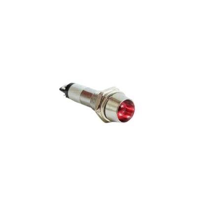 8mm 12V Metal Sinyal Lambası - Kırmızı - 1