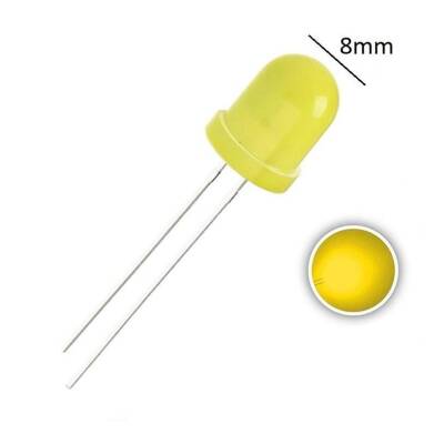 8mm Yellow LED - 10 Pieces - 1