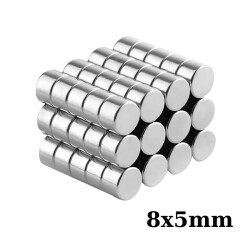 8x5mm Neodyum Güçlü Mıknatıs - Neodim Magnet 