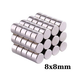 8x8mm Neodyum Güçlü Mıknatıs - Neodim Magnet 