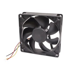 92x92x25mm 12V 0.26A Fan 3 Wire - Black 