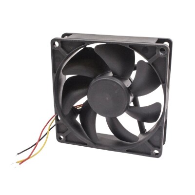 92x92x25mm 12V 0.26A Fan 3 Wire - Black - 1