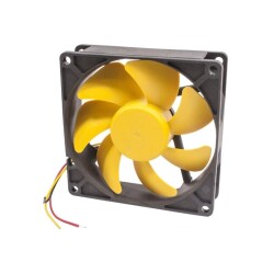 92x92x25mm 12V 0.26A Fan 3 Wire - Yellow 