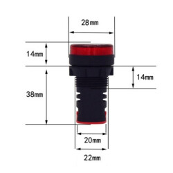 AD16-22DS 12-24V AC/DC Signal Lamp - Blue - 2