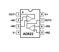 AD822A SOIC-8 Smd OpAmp Integrated - 2