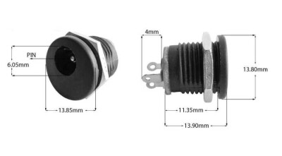 Adapter Plug Chassis Round 2.1mm - 3