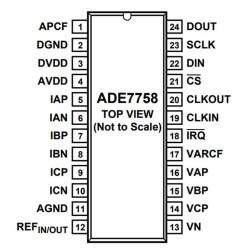 ADE7758ARWZ SOIC-24 Çok Fonksiyonlu Enerji Ölçüm Entegresi - 2