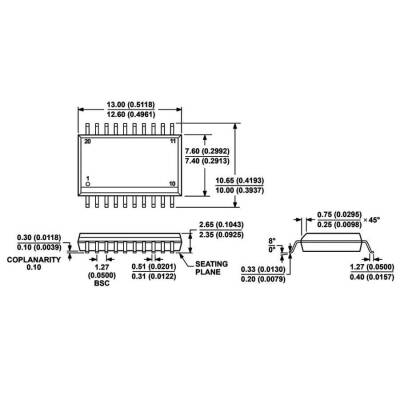 ADM2587EBRWZ SOIC-20 Smd Digital Isolator IC - 3