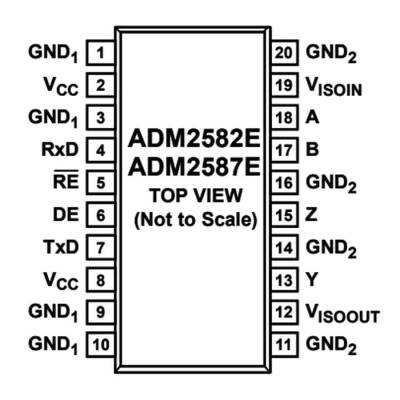 ADM2587EBRWZ SOIC-20 Smd Dijital İzolatör Entegresi - 2