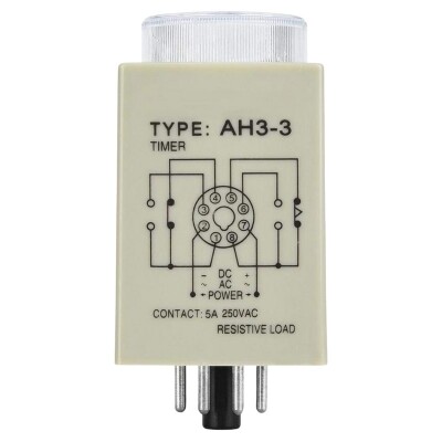 AH3-3 AC 220V Delayed DPDT Digital Time Relay - 1S - 3