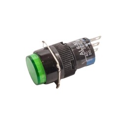 AL6-M 16mm 30V Green Spring Button 