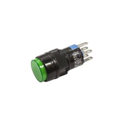 AL6Y-A 16mm 24V Yeşil Anahtarlı Buton - 1