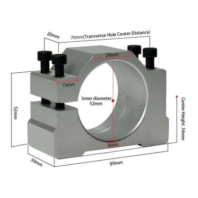 Alüminyum 52mm Spindle Motor Tutucu Holder - 2