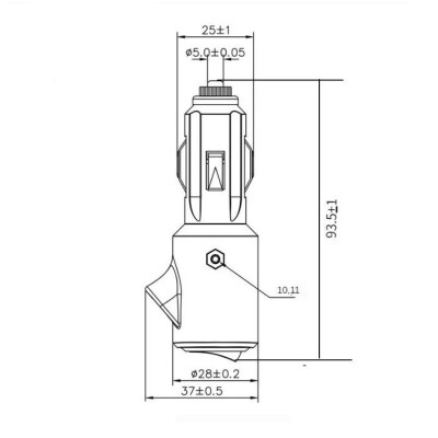 Araç Çakmak Soketi Kırmızı Işıklı Switch - 15A Sigortalı - 3