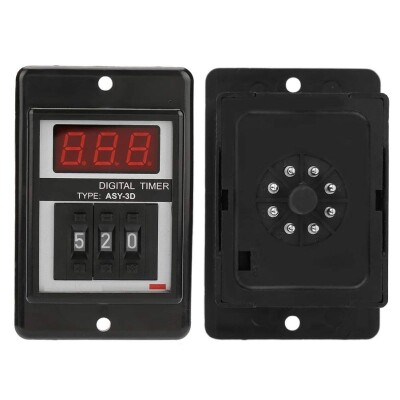 ASY-3D AC 220V Delayed DPDT Digital Time Relay - 999M - 3