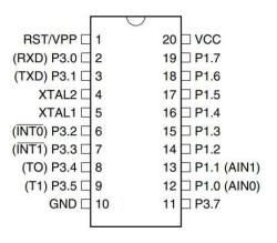 AT89C2051-12PU DIP-20 12MHz Microcontroller - 2