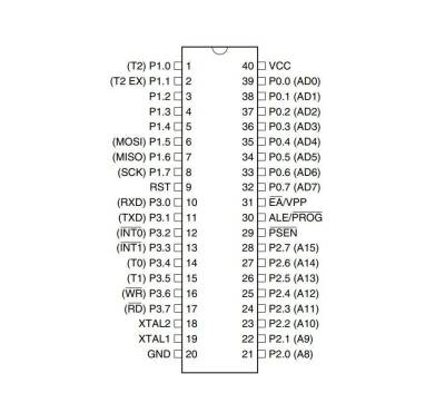 AT89S52-24PU DIP-40 24MHz Microcontroller - 2