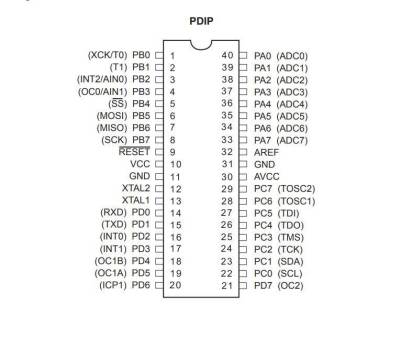 ATMEGA16A-PU DIP-40 16MHz Microcontroller - 2