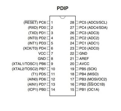 ATMEGA8-16PU DIP-28 16MHz Microcontroller - 2