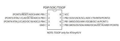 ATTINY25V-10PU DIP-8 10MHz Microcontroller - 2