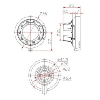 B2 46mm Dial Hassas Potansiyometre Başlığı - 3