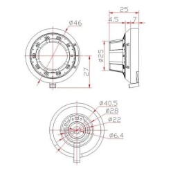 B2 46mm Dial Precision Potentiometer Head - 3