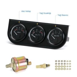 Battery Voltage - Oil Temperature - Oil Amount 3-Indicator Panel 