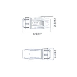 BD-20-C04PE-03-006A 4-Pin Su Geçirmez Konnektör - Erkek - 2